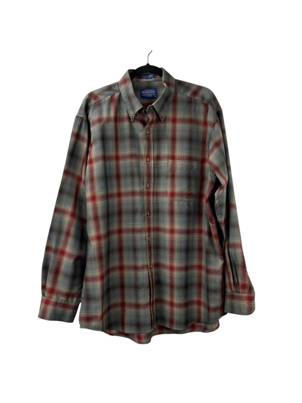 Pendleton Shirt Mens XL Plaid Button Down Sir Pendleton Fine Worsted Virgin Wool